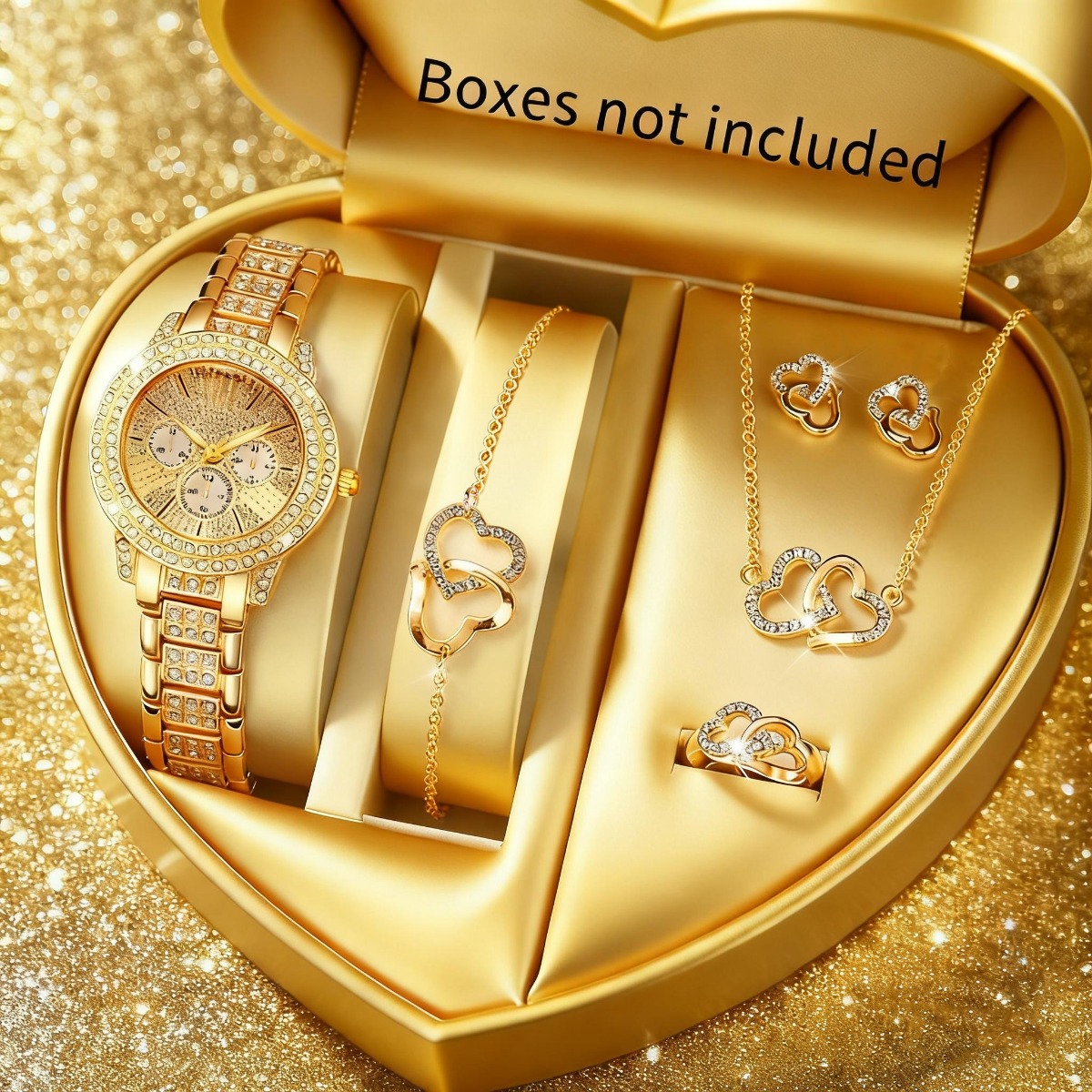 Luxury Watch Kit - 6PCS Luxus Strass Frauen Uhr Schmuck