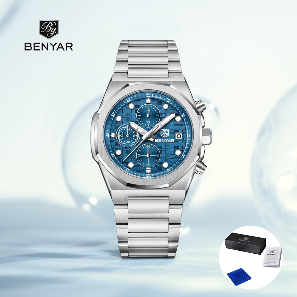 Luxury Watch For Men - 2025, neue BENYAR Herrenuhren, Top-Luxus-Quarz-Armbanduhren, Chronographenuhr