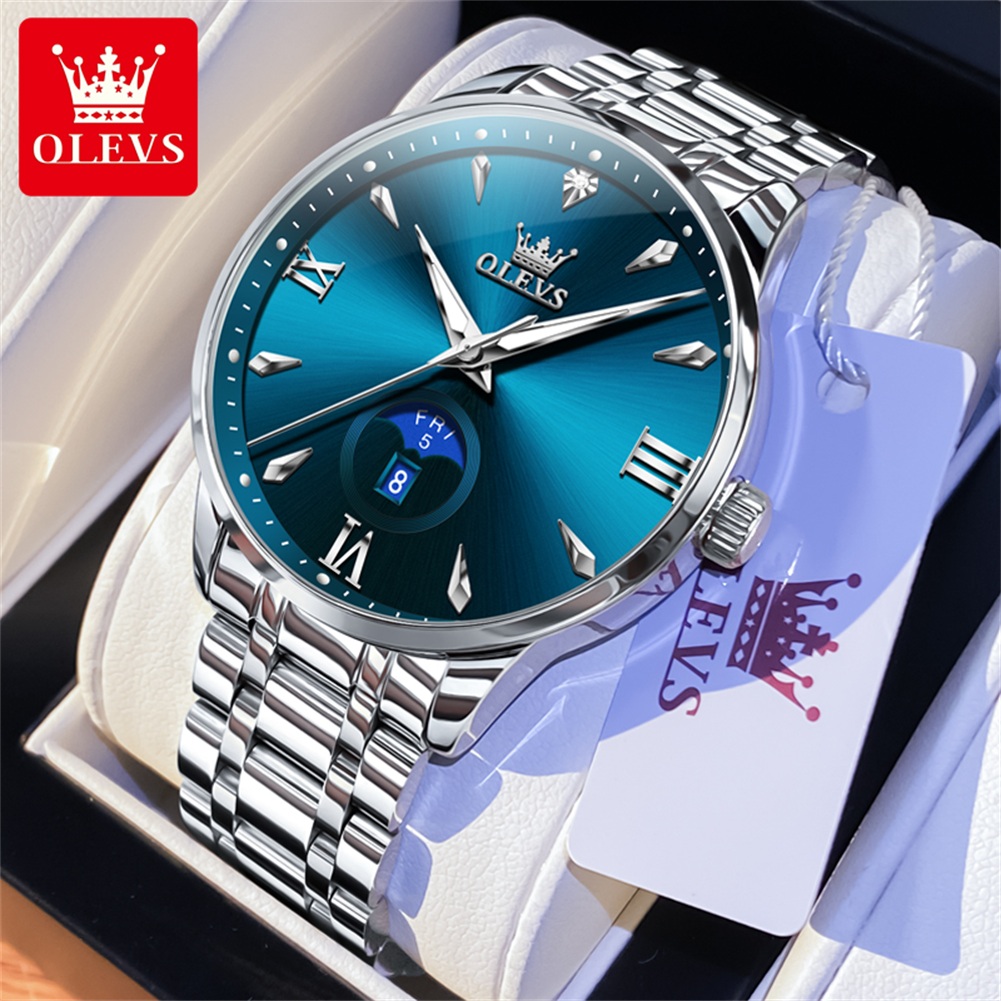 Luxury Watch For Men - OLEVS Mondphase Herrenuhren Kalender 30 m