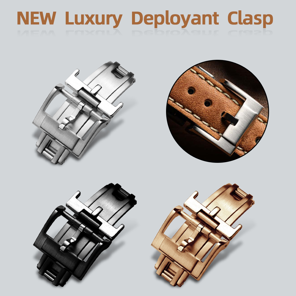 Quiet Luxury Watch - NEUER luxuriöser Faltschließe-Verschluss 16mm 18mm 20mm