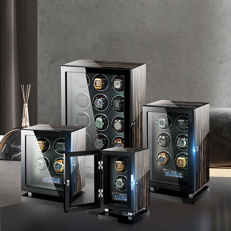 Luxury Watch Winder - Mechanischer Automatischer Uhrenbeweger Luxuriöse Fingerabdruck-Holz-Uhrensafe-Box mit