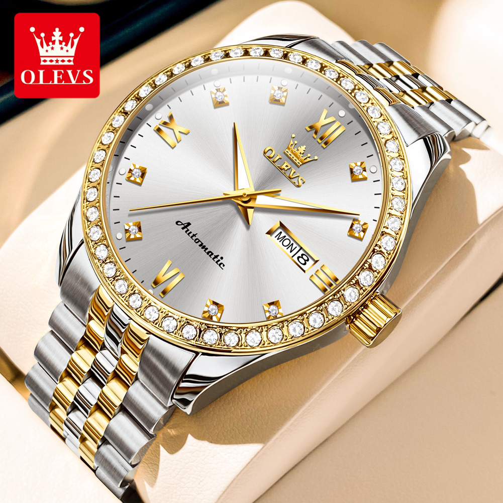 Luxury Watch Winder - OLEVS7012 Diamant Automatische Uhr Männer Luxus