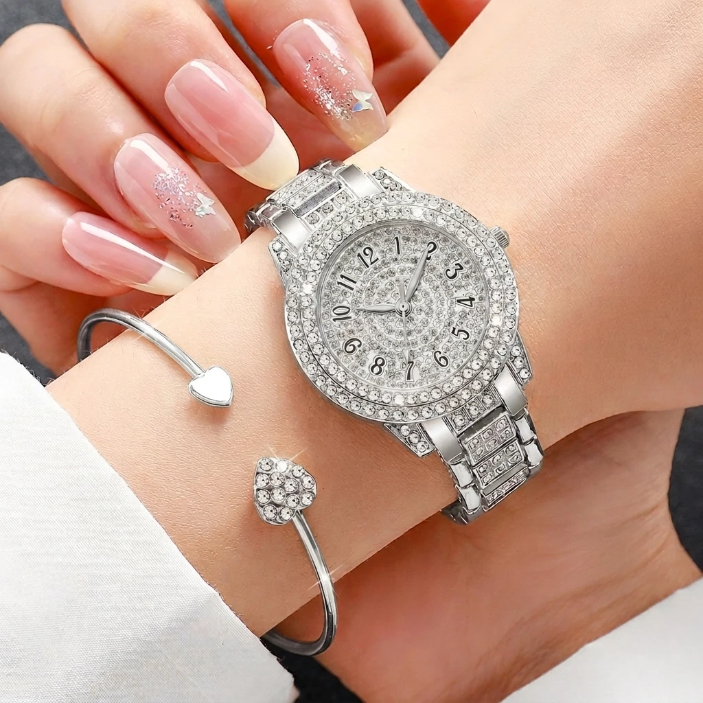6-teiliges Modisches Strass-Uh – Luxury Watch Kit Bewertung und Preis